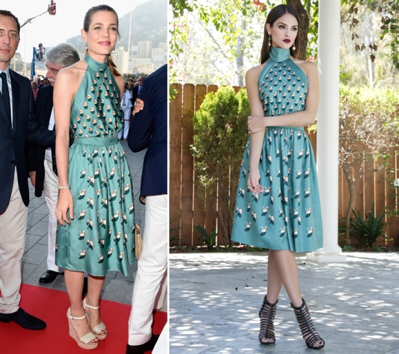 Carlota llevó el vestido a la inauguración de un club de yates durante el verano, mientras que Eiza lo lució en una elegante sesión de fotos este mes.