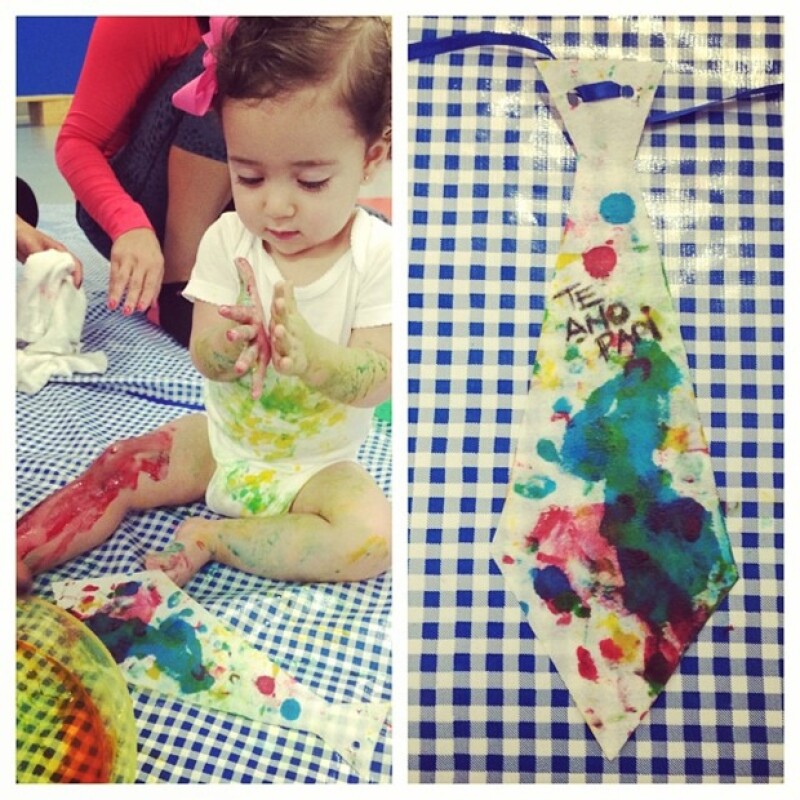 A juzgar por la imagen, Mini Jacky estuvo entretenida durante un buen rato creando el regalo para papá.