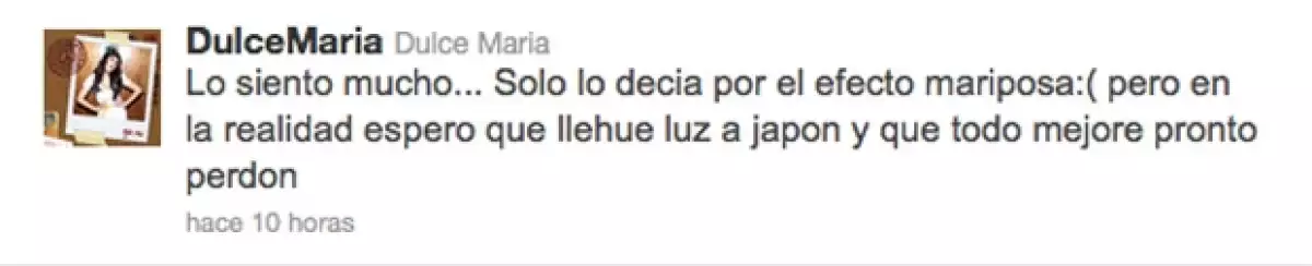 Más tarde Dulce María se disculpó.