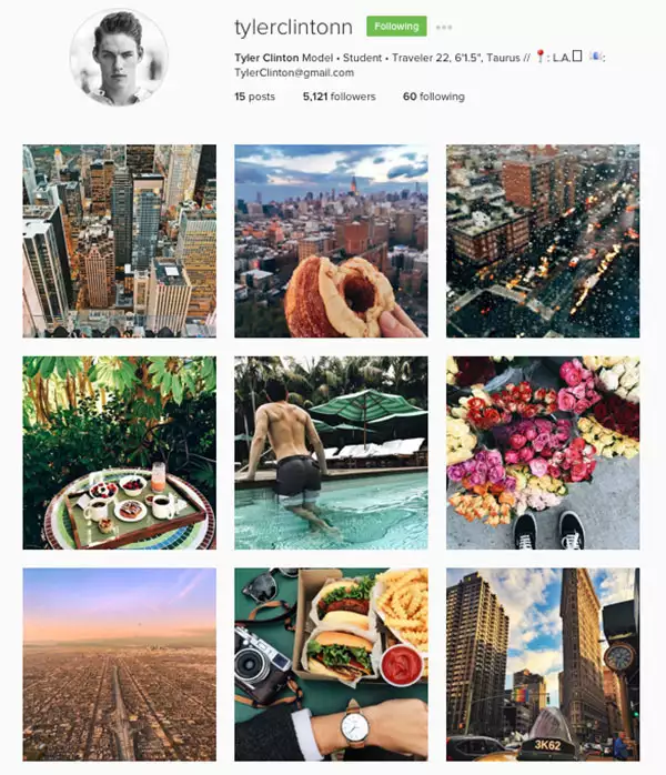 En su Instagram aparecen todos sus gustos.