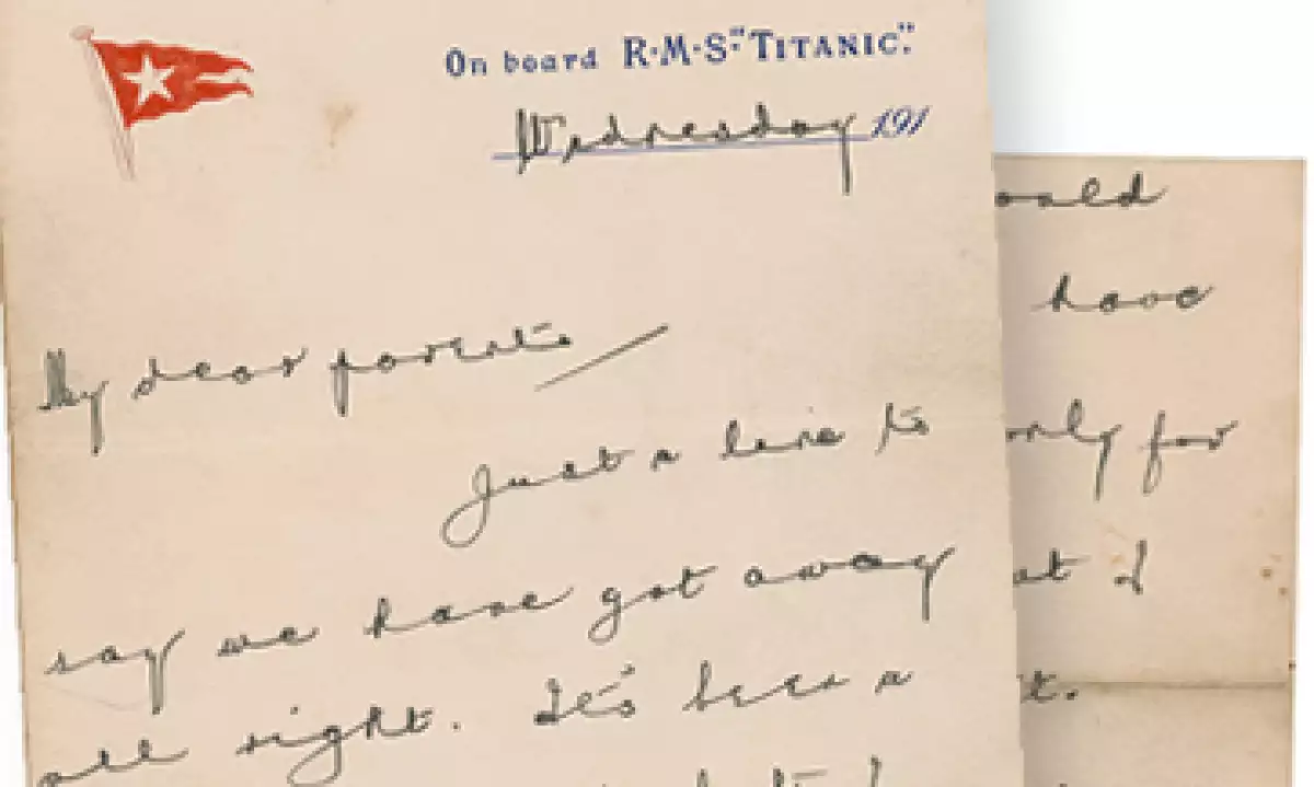 La carta fue escrita en un papel que llevaba el membrete White Star Line, la papelería del Titanic. (Foto: AP)