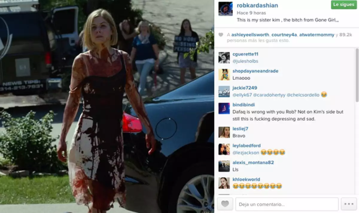 El hermano de la estrella televisiva la ha llamado "zo**a", a través de las redes sociales, comparándola con la asesina protagonista de la película 'Perdida'.