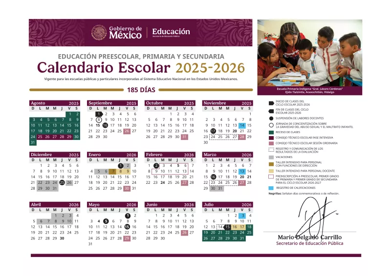 calendario escolar 2025-2026 sep