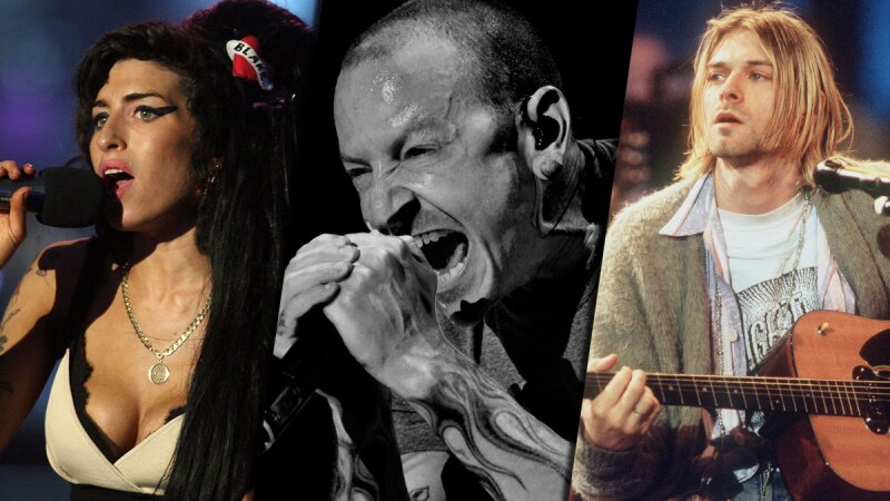 Amy Winehouse, Chester Bennington y Kurt Cobain