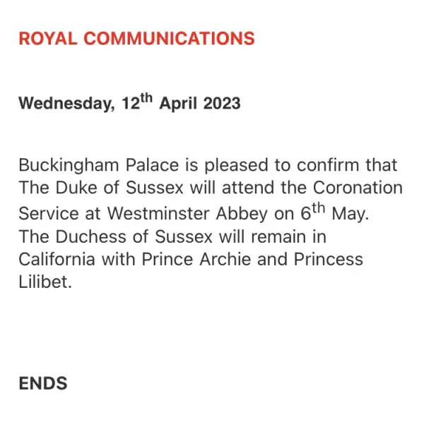 El príncipe Harry sí irá a la Coronación del rey Carlos III