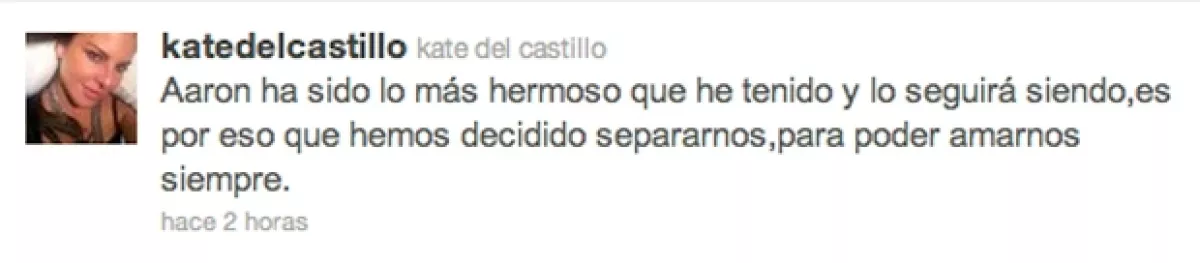 Kate del Castillo dio la noticia en su cuenta de Twitter.