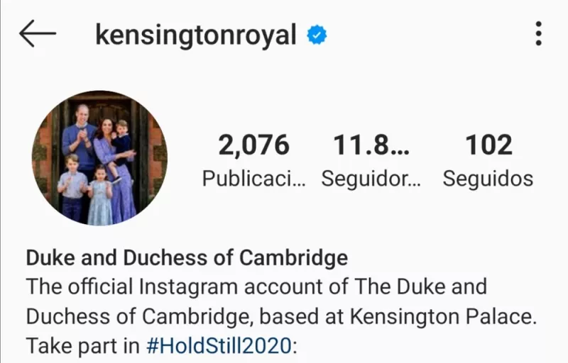 Perfil Instagram duques de Cambrige