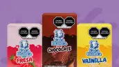 Empaques de los tres sabores de leche de Vaca Blanca distribuida por Tiendas 3B.