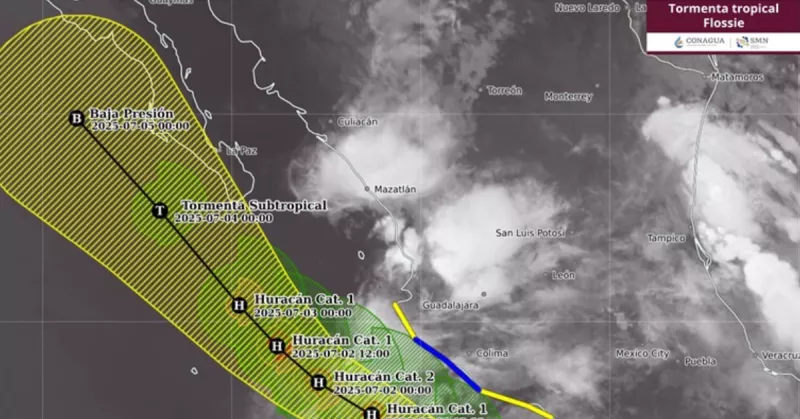 El huracán Flossie se ubica cerca de Manzanillo; mantendrá lluvias en varios estados