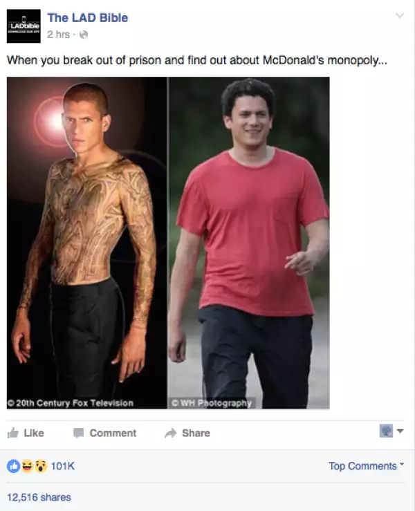 El portal The LAD Bible se burló de la apariencia del actor.