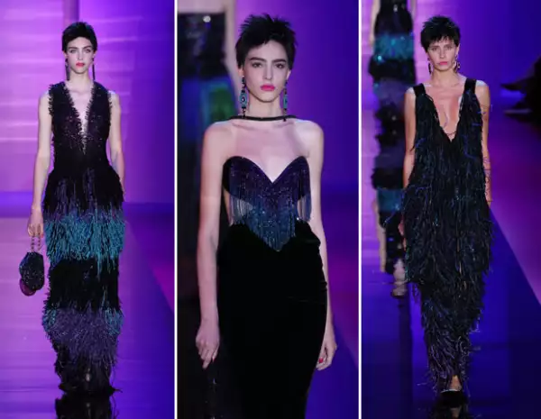 Looks de la colección multicolor de otoño-invierno de Armani Privé.