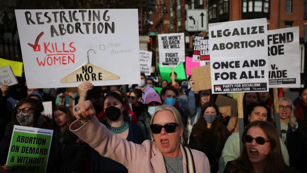 A protest in support of abortion rights is held in Boston