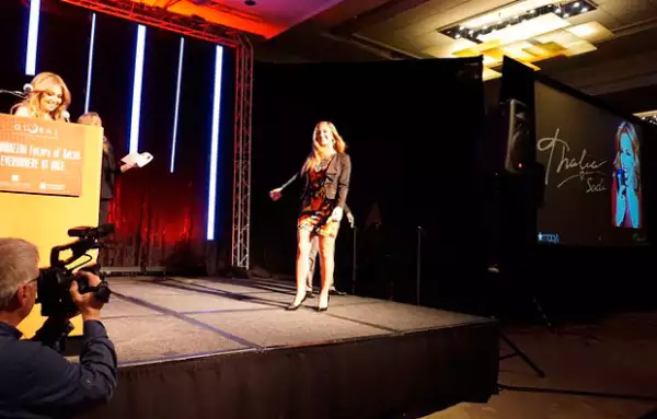 Thalía se presentó no como una celebridad, sino como una empresaria y conferencista.