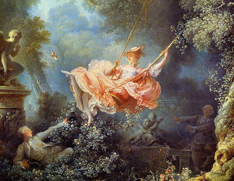 En la obra The Swing de Jean-Honoré Fragonard se ven ilustrados este estilo de zapato.