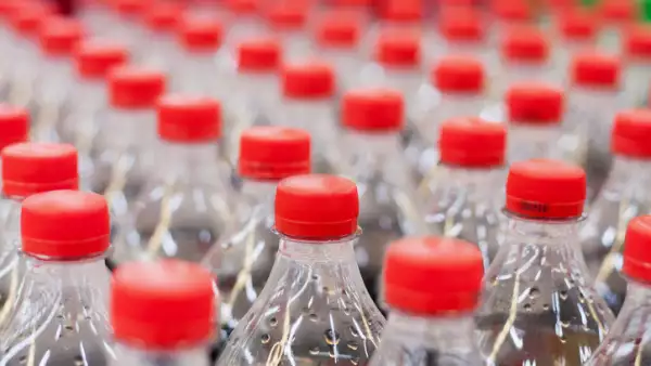 Bottles with soft drinks
