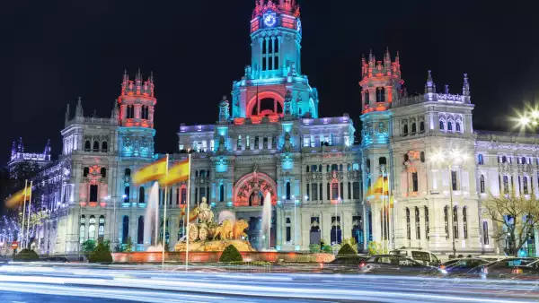 Cibeles square at Christmas, Madrid, Spain