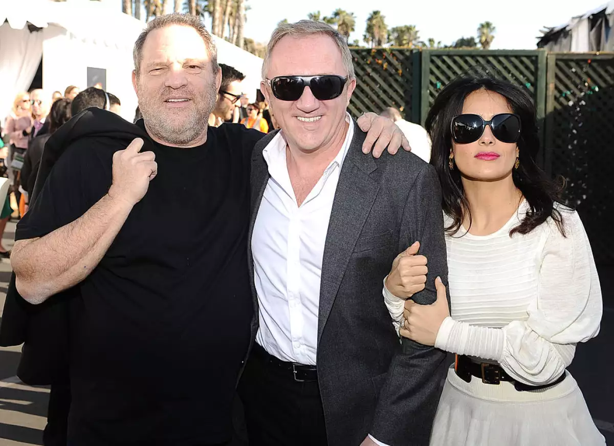 Harvey Weinstein, François-Henri Pinault y Salma Hayek