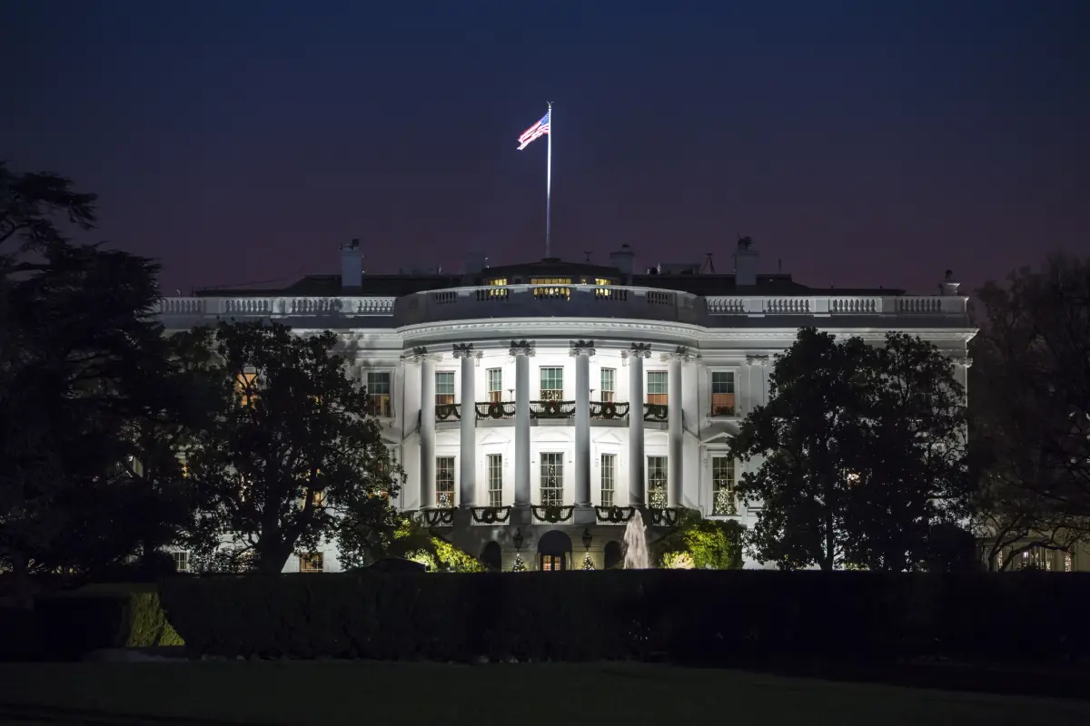 Fachada de la Casa Blanca en Washington. 