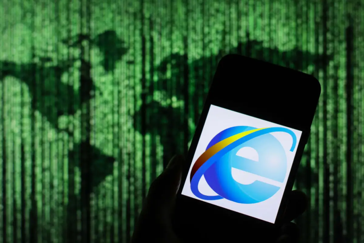 In this photo illustration a Microsoft Internet Explorer web