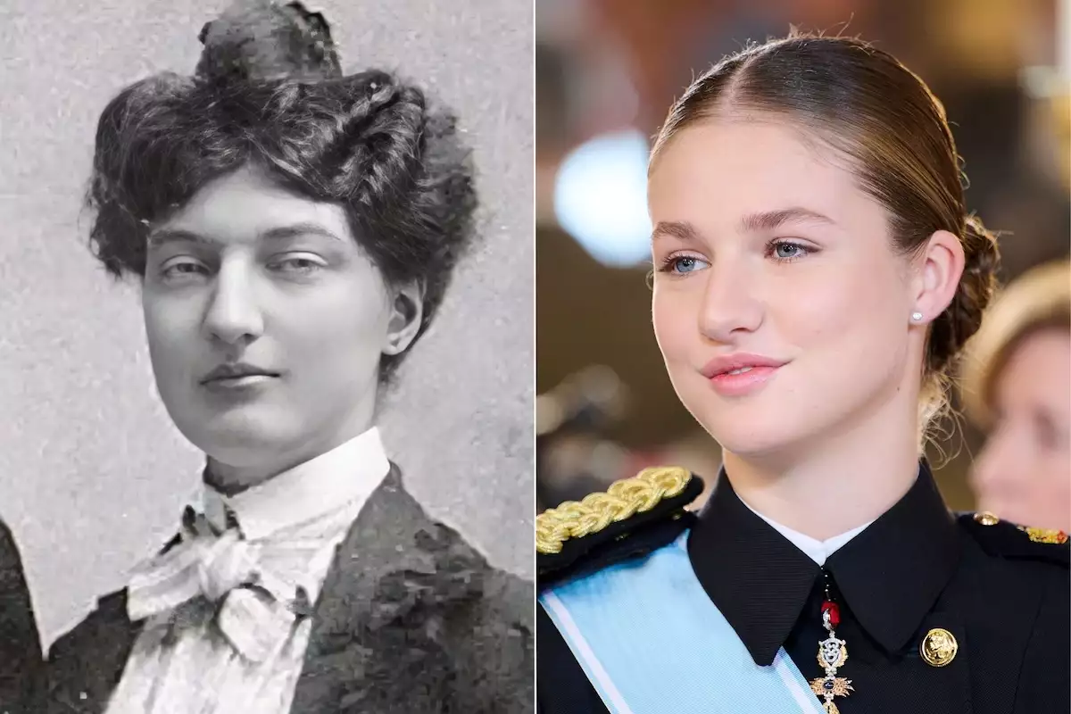 Imagen armada con fotos de la princesa Louise de Orleans y la princesa Leonor de España