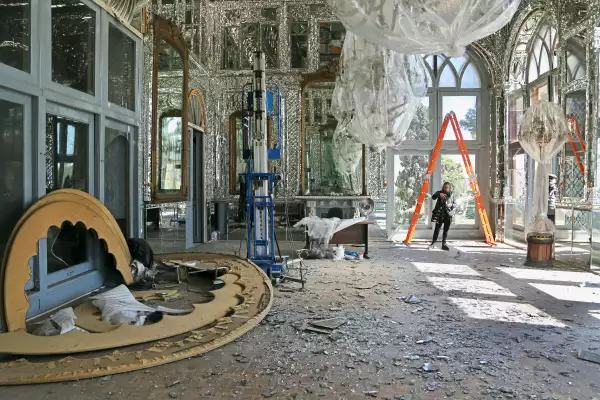 Una vista del histórico Palacio Golestan, que está en la Lista del Patrimonio Mundial de la UNESCO, y había servido durante años como centro administrativo de la dinastía Qajar, fue dañada en ataques de Israel y Estados Unidos contra la capital de Irán, Teherán, el 3 de marzo de 2026.