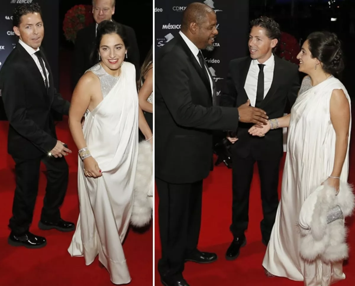 Forrest Whitaker, Fernando Romero, Soumaya Slim convivieron a su llegada a la cena de gala.