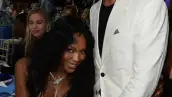 Naomi Cambell y Lewis Hamilton en la cena.