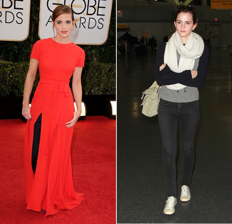 Su increíble look de Dior Couture vs. su llegada en el aeropuerto de Nueva York