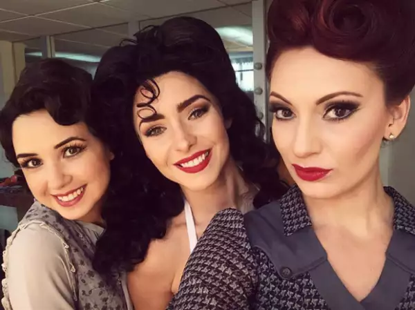 Fátima con Ariadne Díaz y Majo Pérez, sus compañeras de elenco.