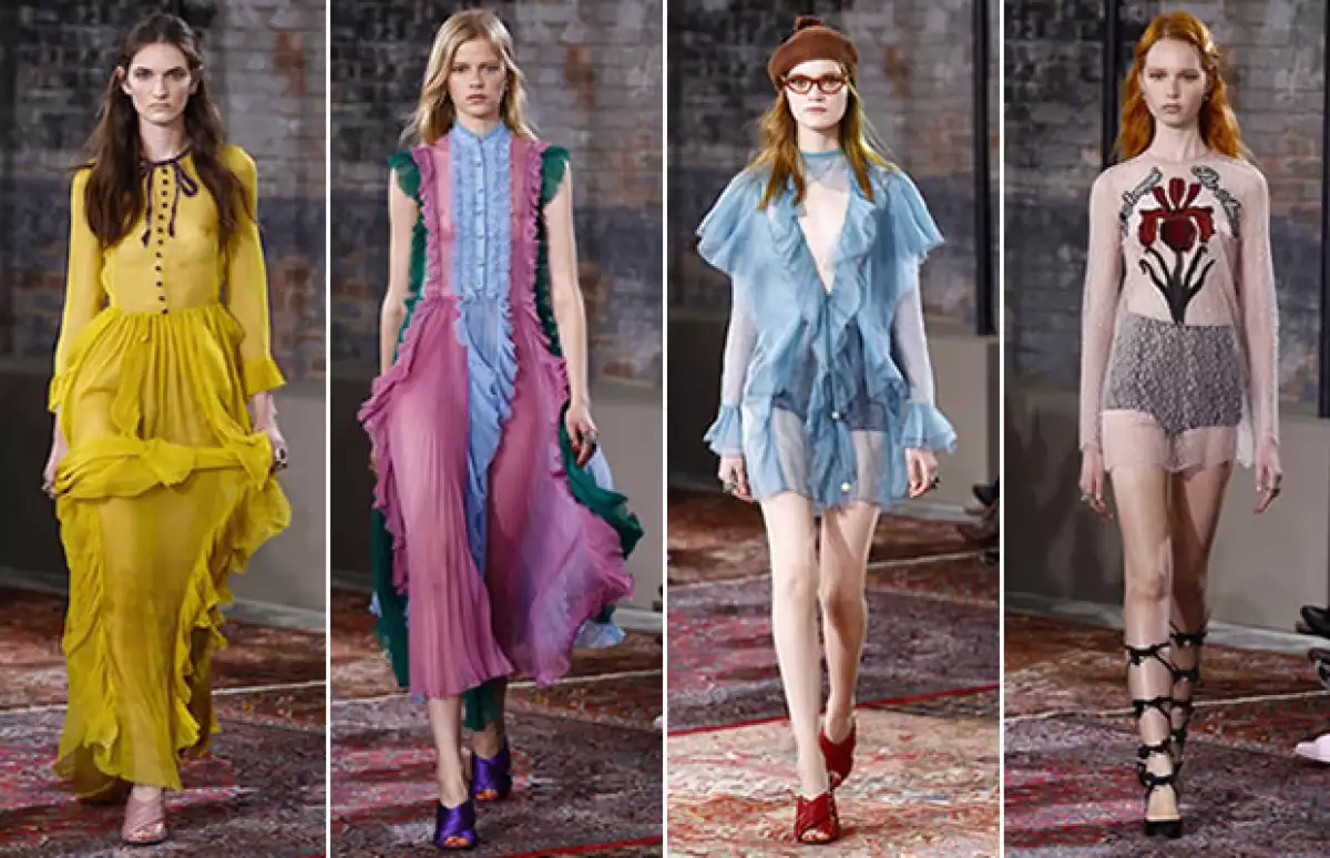 Las transparencias fueron un must de la colección.