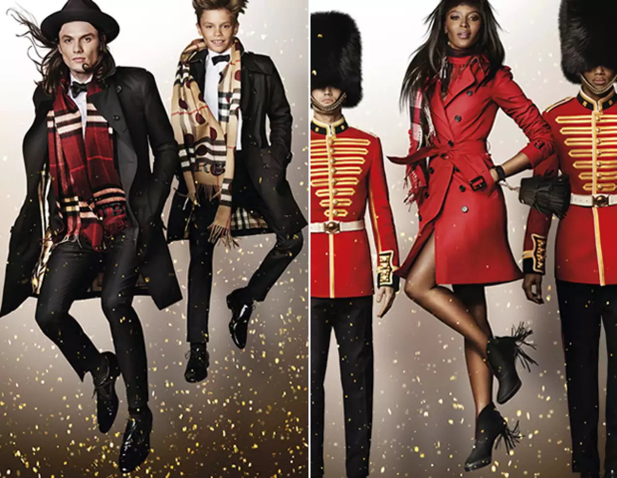 Romeo Beckham y Naomi Campbell para Burberry.