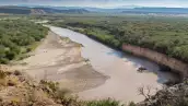 Río Grande marcando la frontera entre Texas (izquierda) y México (derecha)
