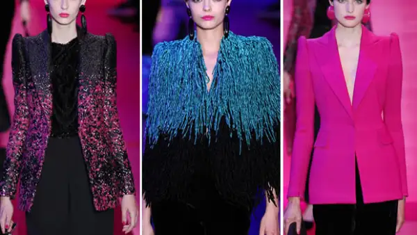 El italiano le inyectó elementos de la época de las hombreras y los aretes oversize a la colección otoño-invierno 2015 de Alta Costura.