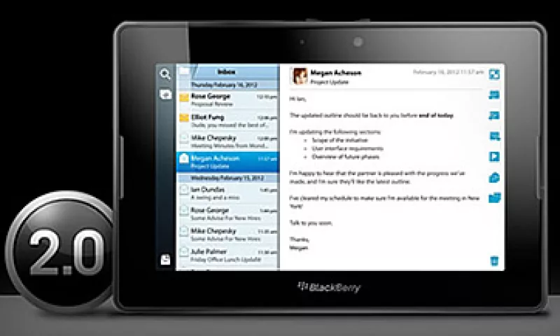 Los poseedores de la PlayBook recibirán la actualización de manera gratuita con tan sólo conectarse vía Internet a los servidores de RIM.  (Foto: Cortesía RIM)