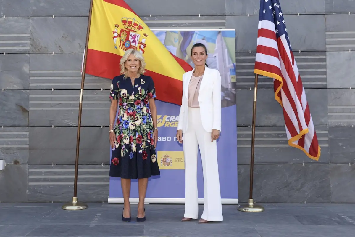 Queen Letizia and First Lady Jill Biden Visit Refugees Center