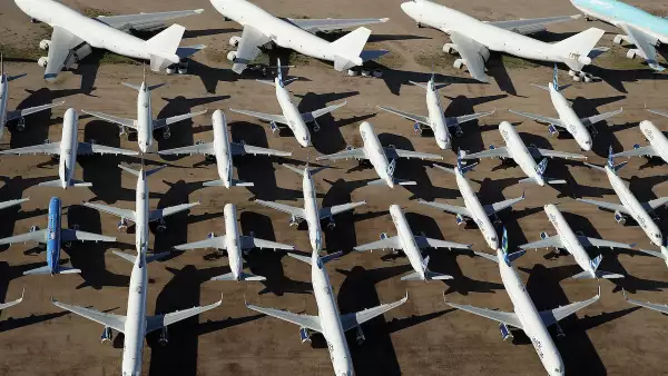 Commercial Airlines Park Dormant Planes At Pinal Airpark Outside Of Tucson, Arizona