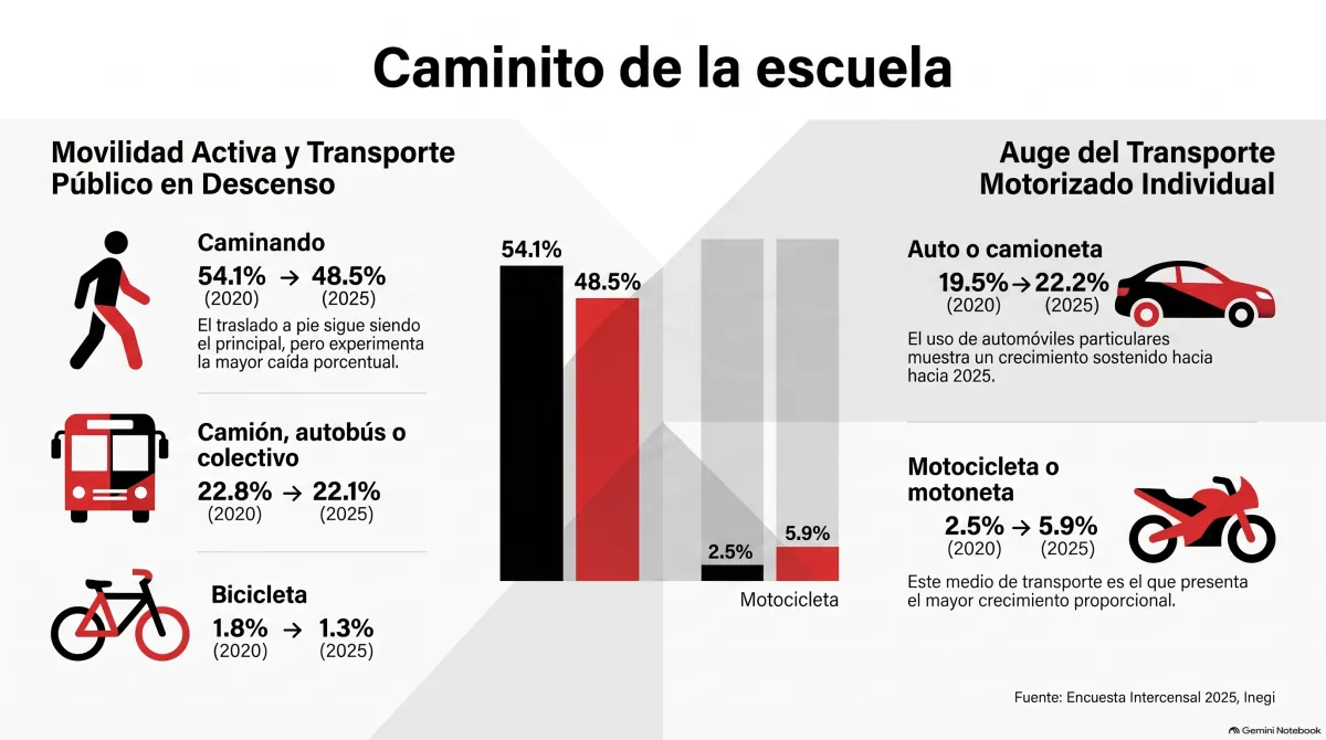 Infografía de la movilidad escolar.