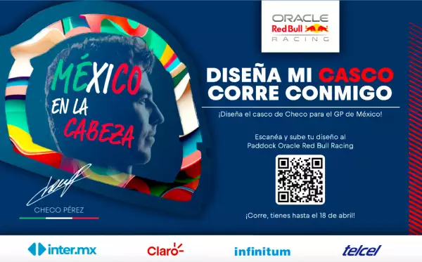 Poster publicitario del concurso para diseñar el casco de Checo Pérez.