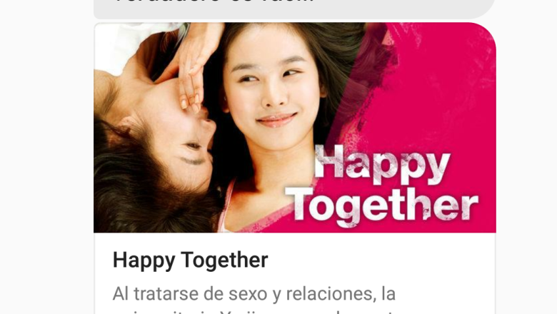 Al mostrarle un emoji de pareja, nos recomienda esta chickflick