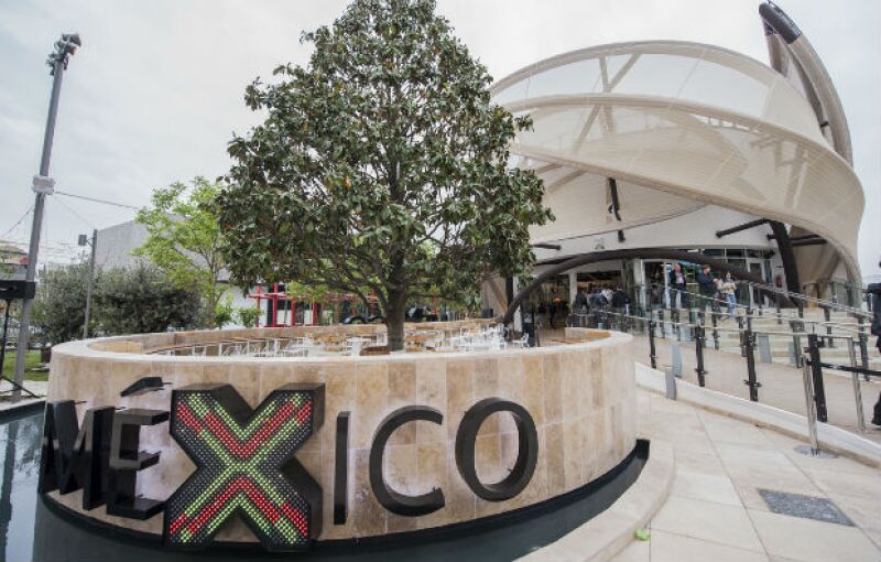 Vista exterior del Pabellón de México en la Expo Milán.