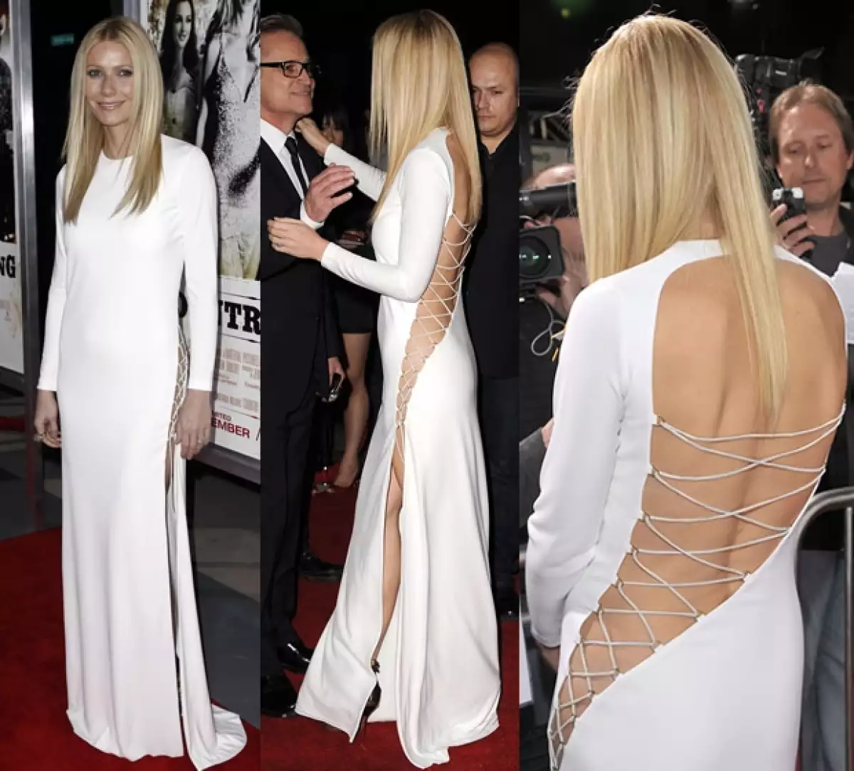 La actriz dejó a todos con la boca abierta durante la premier de su última película, `Country Strong´, al acudir con un sexy vestido blanco con el que presumió su figura.