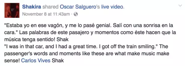 Shakira y Carlos Vives mandan mensaje