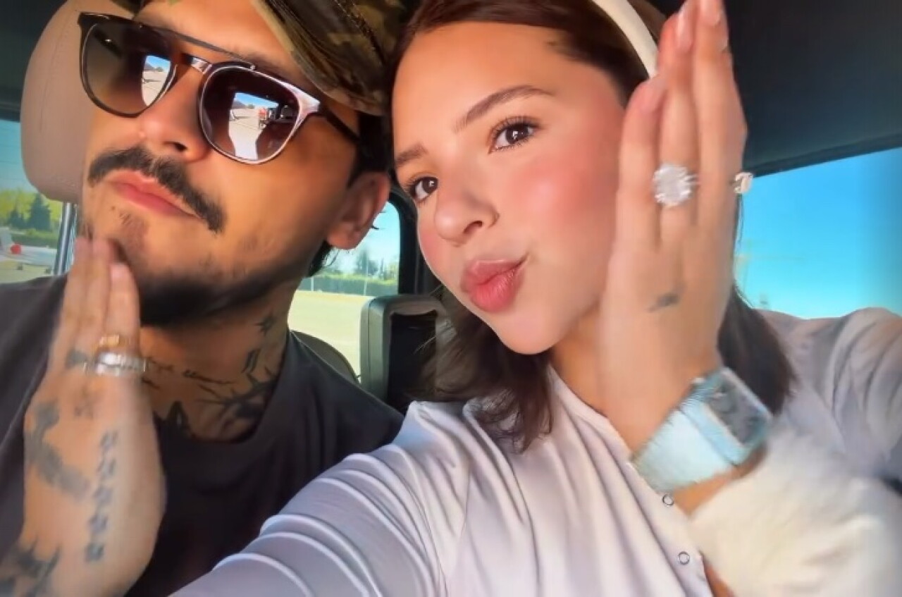 Besos en el avión y skincare: Ángela Aguilar presume su vida íntima junto a Nodal