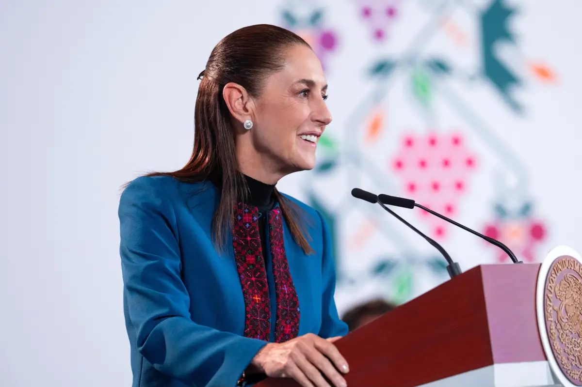 En la imagen, la presidenta Claudia Sheinbaum durante su conferencia de prensa.