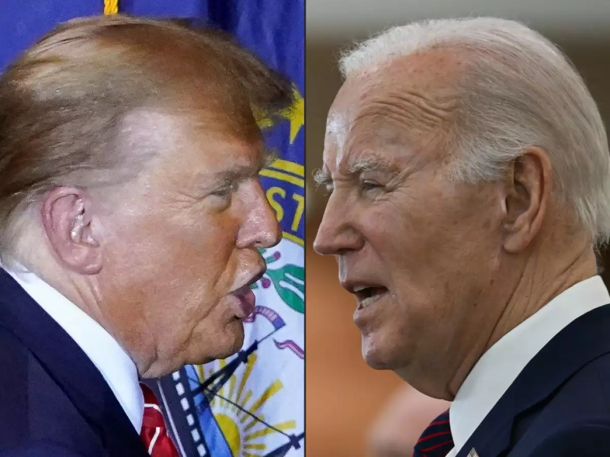 Esta combinación de imágenes de archivo creadas el 6 de marzo de 2024 muestra, el candidato presidencial republicano de EE. UU. y expresidente de EE. UU. Donald Trump en Concord, New Hampshire, el 19 de enero de 2024; y el presidente de EE. UU. Joe Biden en Culver City, California, el 21 de febrero de 2024. (Debate presidencial Donald Trump vs Joe Biden, estos son los temas clave)