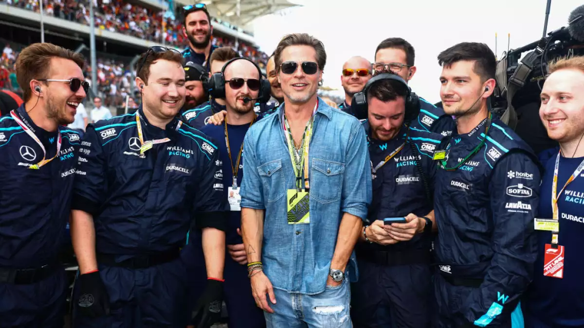 Brad Pitt en el GP de Gran Bretaña