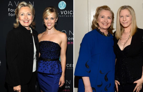 La candidata a la presidencia estadounidense cuenta con el apoyo de Reese Witherspoon y Barbra Streisand.
