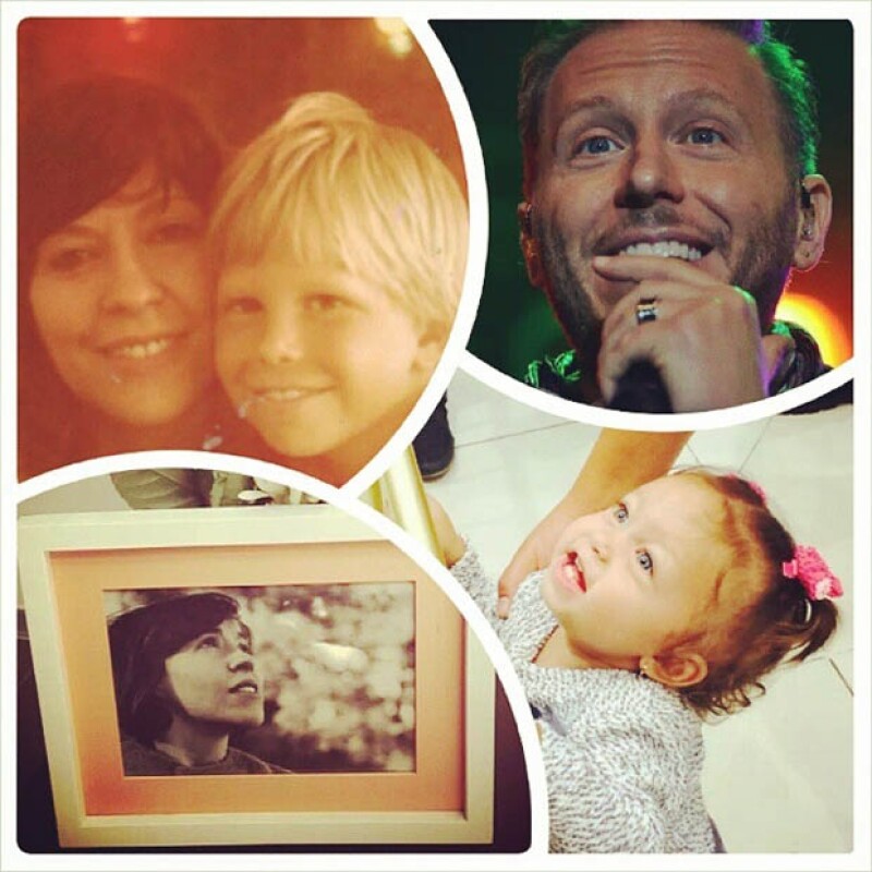 Fans regalaron a Noel Schajris un collage con fotos de su mamá y su hijita Emma.