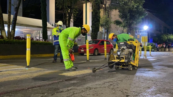 Avance de la ciclovía de Insurgentes
