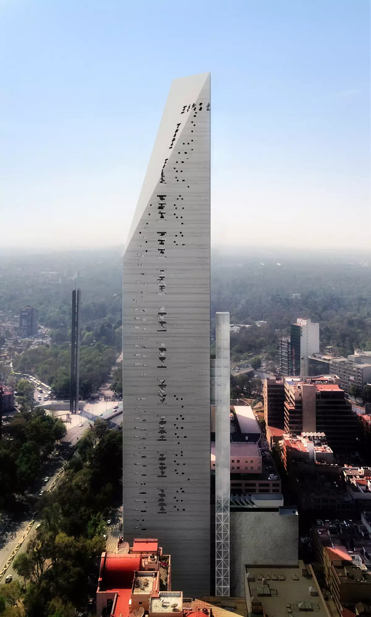 El edificio está a un costado de Torre Mayor sobre Paseo de la Reforma.